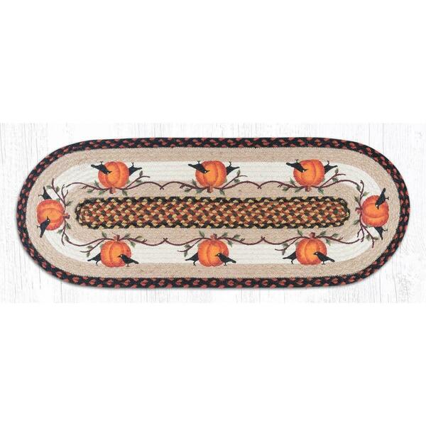 Capitol Importing Co 13 x 36 in. Jute Oval Pumpkin Crow Patch Runner 68-222PC